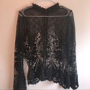 Project Runway Black Lace Top Sz Lg